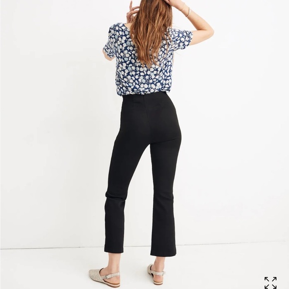 Madewell Fraser Demi Boot Pants black crop flare high rise 26 - Picture 7 of 12
